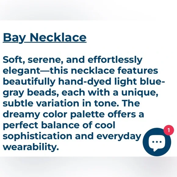 Allie & Bess Bay Hand Dyed Blue Opal beads 8mm to 10mm. 16” Beaded Necklace. New - Picture 9 of 11